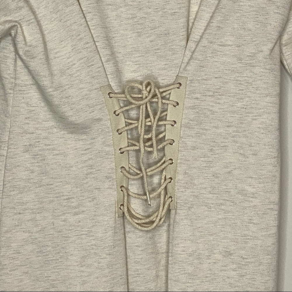 Potter's Pot Heathered Cream Lace-Up T-shirt Dress - Picture 5 of 7
